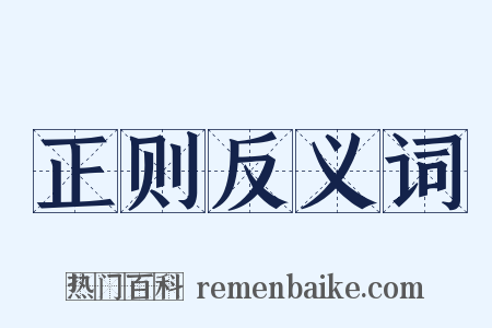 正则反义词是什么意思的图片